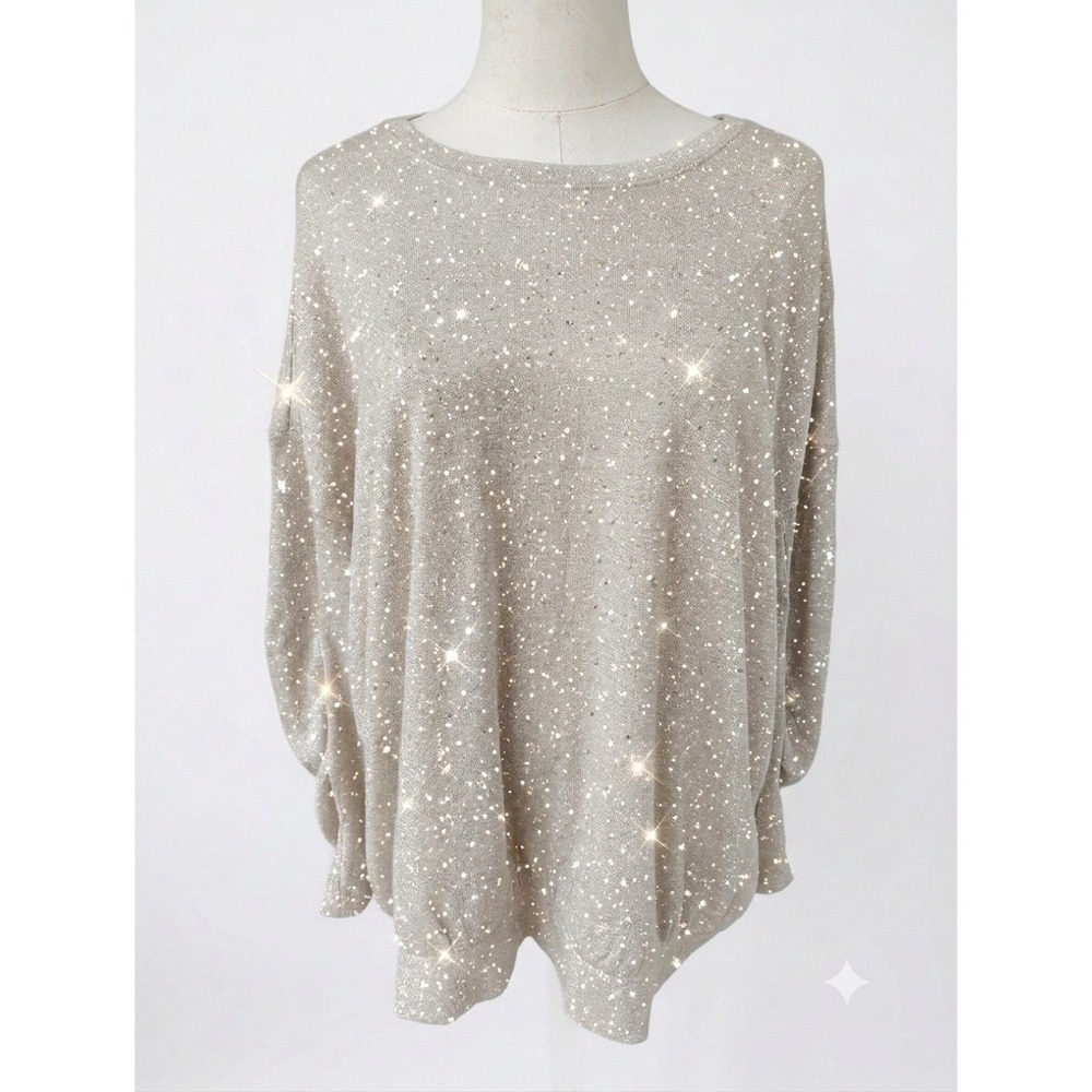 Torrid Silver Metallic Sparkle Blouse Size 3X